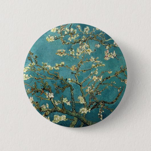 ファンゴッホ開花アーモンド 缶バッジ (正面)