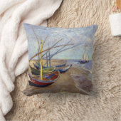 ファンゴッホ魚釣りボーツピロー クッション (ブランケット)