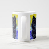 ファンゴッホ黒猫紫の花 ジャンボコーヒーマグカップ (裏面)