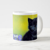ファンゴッホ黒猫紫の花 ジャンボコーヒーマグカップ (正面右)