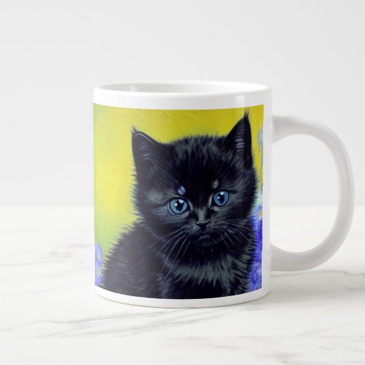 ファンゴッホ黒猫紫の花 ジャンボコーヒーマグカップ (右)