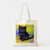 ファンゴッホ黒猫紫の花 トートバッグ (裏面)