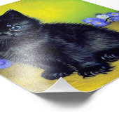 ファンゴッホ黒猫紫の花 フォトプリント            (角)
