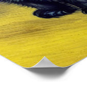 ファンゴッホ黒猫紫の花 ポスター (角)