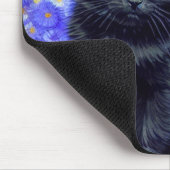 ファンゴッホ黒猫紫の花 マウスパッド (コーナー)