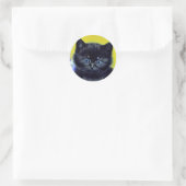 ファンゴッホ黒猫紫の花 ラウンドシール (バッグ)