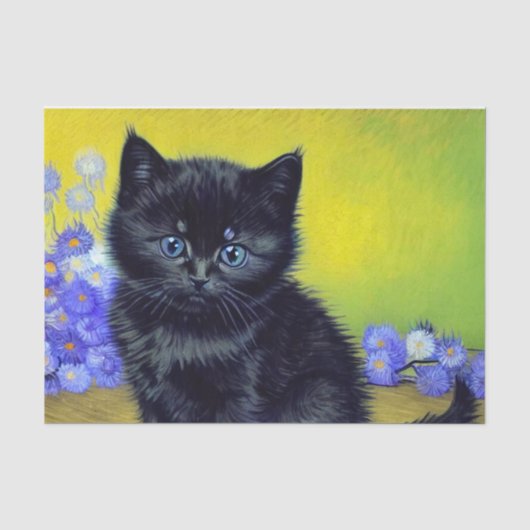 ファンゴッホ黒猫紫の花 薄葉紙 (正面)