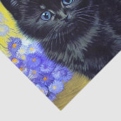 ファンゴッホ黒猫紫の花 薄葉紙 (詳細)