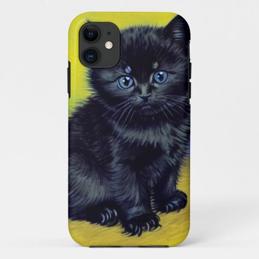 ファンゴッホ黒猫紫の花 Case-Mate iPhoneケース (裏面)