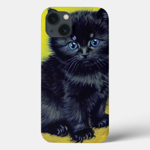 ファンゴッホ黒猫紫の花 iPhone 13ケース