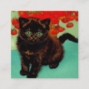 ファンゴッホ黒猫赤い花 エンクロージャーカード