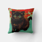 ファンゴッホ黒猫赤い花 クッション (裏面)