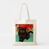 ファンゴッホ黒猫赤い花 トートバッグ (裏面)