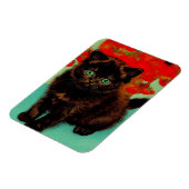 ファンゴッホ黒猫赤い花 マグネット (左側)