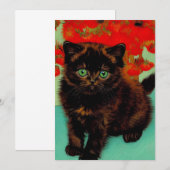 ファンゴッホ黒猫赤い花 案内状 (正面/裏面)