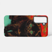 ファンゴッホ黒猫赤い花 SAMSUNG GALAXYケース (裏面横)