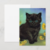 ファンゴッホ黒猫黄色の花 エンクロージャーカード (正面/裏面)