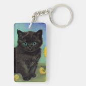 ファンゴッホ黒猫黄色の花 キーホルダー (裏面)