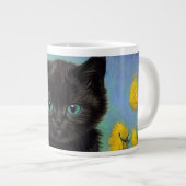 ファンゴッホ黒猫黄色の花 ジャンボコーヒーマグカップ (正面右)