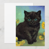 ファンゴッホ黒猫黄色の花 セーブザデート (正面/裏面)