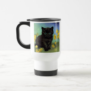 ファンゴッホ黒猫黄色の花 トラベルマグ