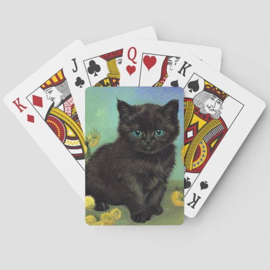 ファンゴッホ黒猫黄色の花 トランプ (裏面)