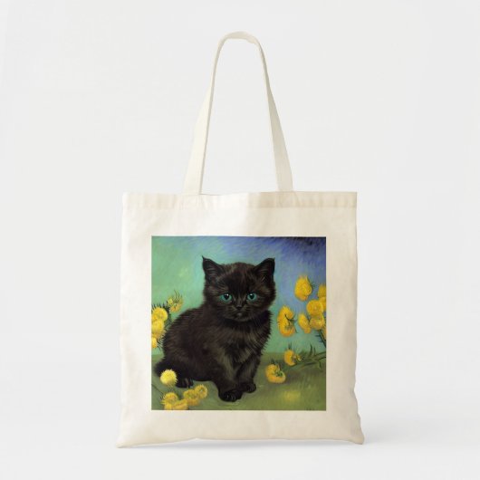ファンゴッホ黒猫黄色の花 トートバッグ (正面)