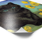 ファンゴッホ黒猫黄色の花 フォトプリント (角)
