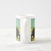 ファンゴッホ黒猫黄色の花 ボーンチャイナマグカップ (裏面)