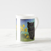 ファンゴッホ黒猫黄色の花 ボーンチャイナマグカップ (正面右)