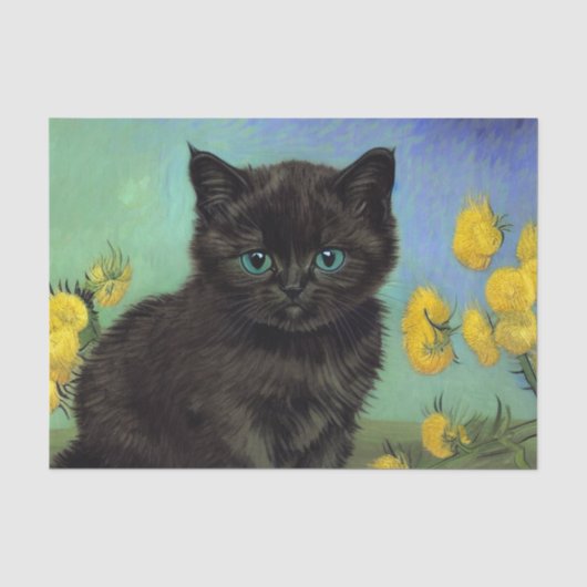 ファンゴッホ黒猫黄色の花 薄葉紙 (正面)