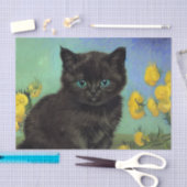 ファンゴッホ黒猫黄色の花 薄葉紙 (クラフト)