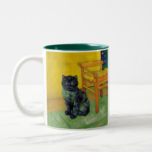ファンゴッホ黒猫 ツートーンマグカップ (左)
