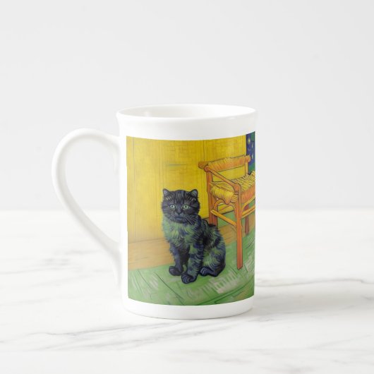 ファンゴッホ黒猫 ボーンチャイナマグカップ (左)