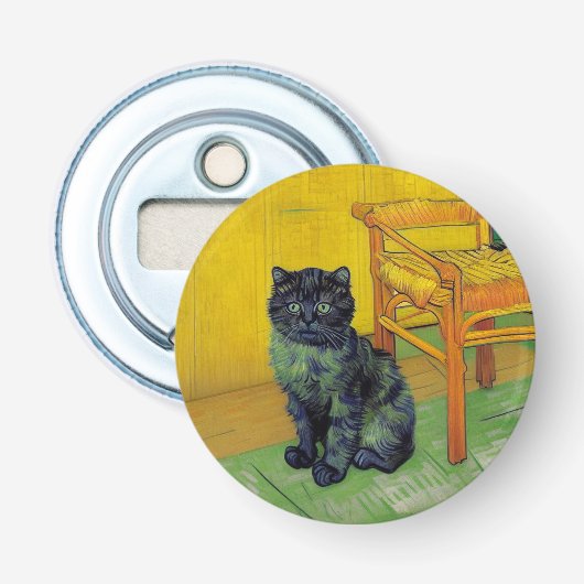 ファンゴッホ黒猫 栓抜き (正面)