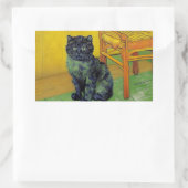 ファンゴッホ黒猫 長方形シール (バッグ)