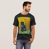 ファンゴッホ黒猫 Tシャツ (正面フル)