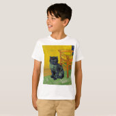 ファンゴッホ黒猫 Tシャツ (正面フル)