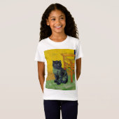 ファンゴッホ黒猫 Tシャツ (正面フル)