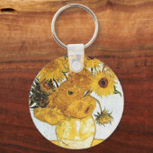 ファンゴッホ12ひまわりキーチェーン付き花瓶 キーホルダー (正面)
