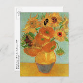 ファンゴッホ12ひまわり、ヴィンテージ保存日 案内ポストカード (正面/裏面)