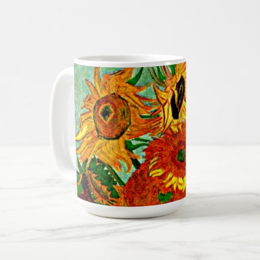 ファンゴッホ – ひまわり12 Two-Tone Coffee Mug コーヒーマグカップ (正面左)