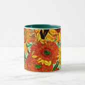 ファンゴッホ – ひまわり12 Two-Tone Coffee Mug マグカップ (中央)