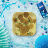 ファンゴッホ – ひまわり15個の花瓶 ペーパープレート (パーティー)