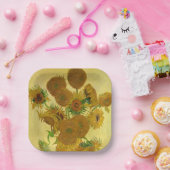 ファンゴッホ – ひまわり15個の花瓶 ペーパープレート (パーティー)