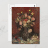 ファンゴッホ – アスター中国のとグラジオリの花瓶 ポストカード (正面/裏面)