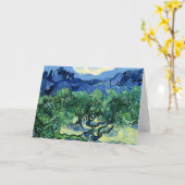 ファンゴッホ – アルピルが背景にあるオリーブの木 カード (黄色い花)