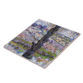 ファンゴッホ – アルルのビュー、オーチャードの開花 タイル (側面)