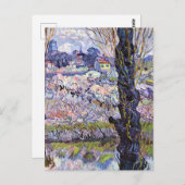 ファンゴッホ – アルルのビュー、オーチャードの開花 ポストカード (正面/裏面)