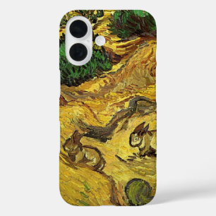 ファンゴッホ – ウサギ二頭のフィールド iPhone 16ケース